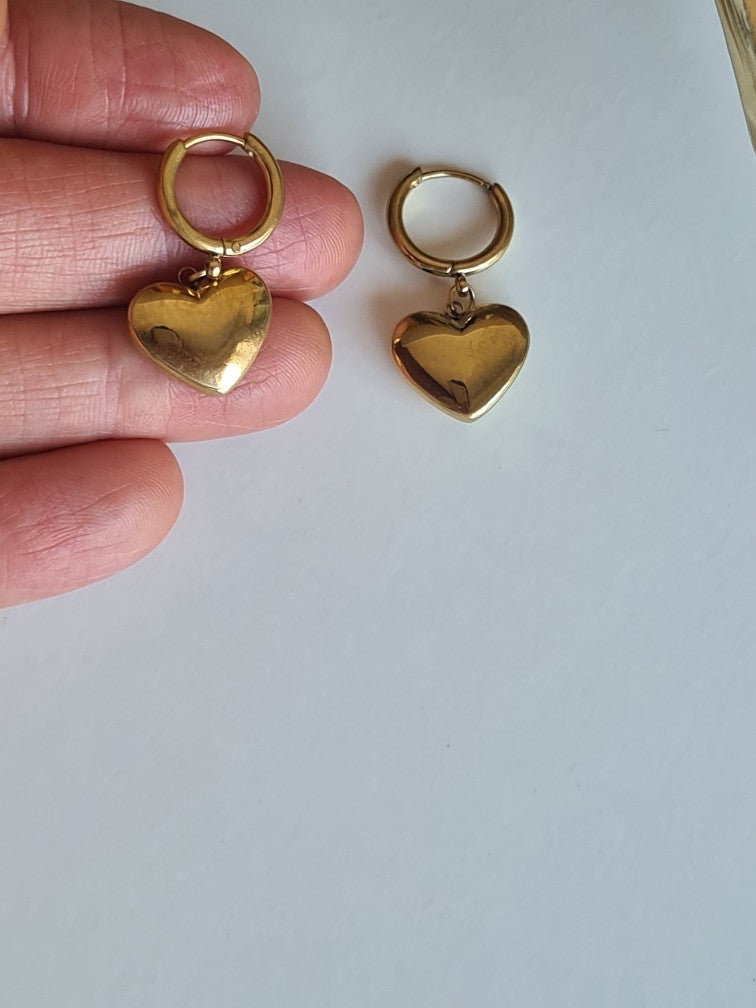 Boucles Créoles Cœurs Éternels MONTREES DE PRES BIJOUX MAROC ACIER INOXYDABLE