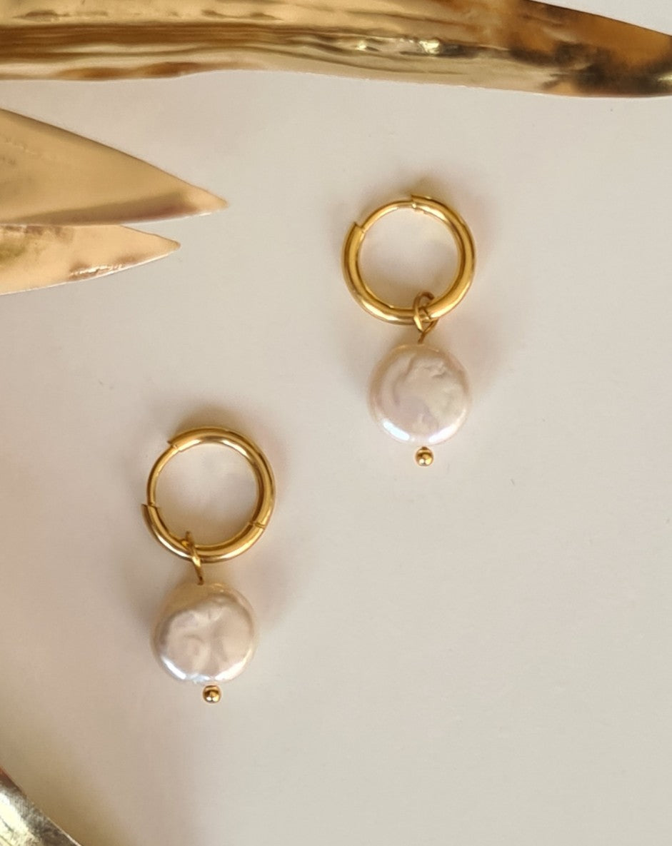 BOUCLES PERLES ETERNELLES FRONT PICTURE 
BIJOUX ACIER INOXYDABLE BIJOUX MAROC 